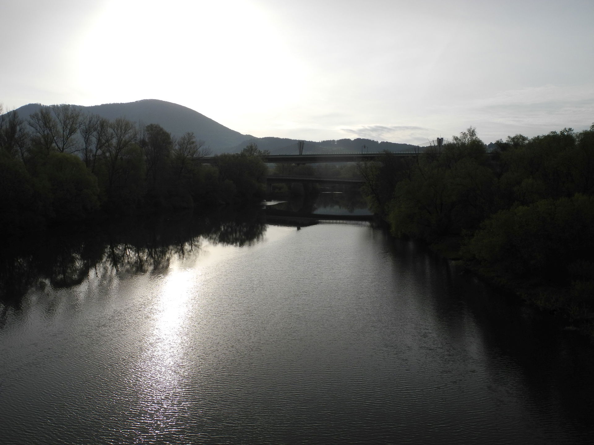 Váh River in Považská Bystrica, Slovakia, April 4, 2016.