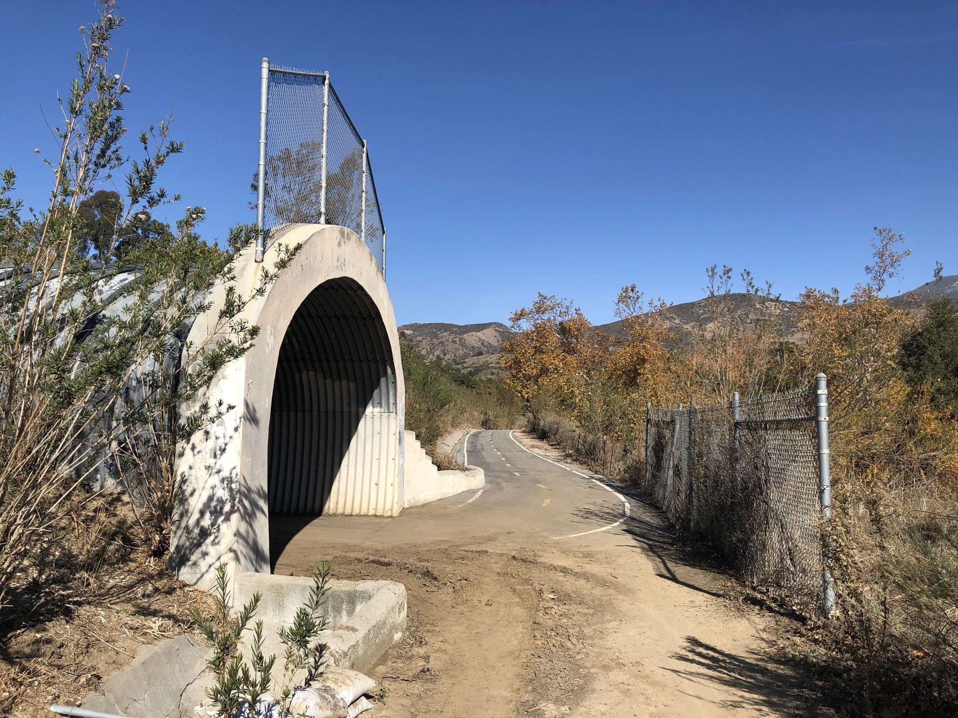 A narrowed portion of the trail that was the former version of …