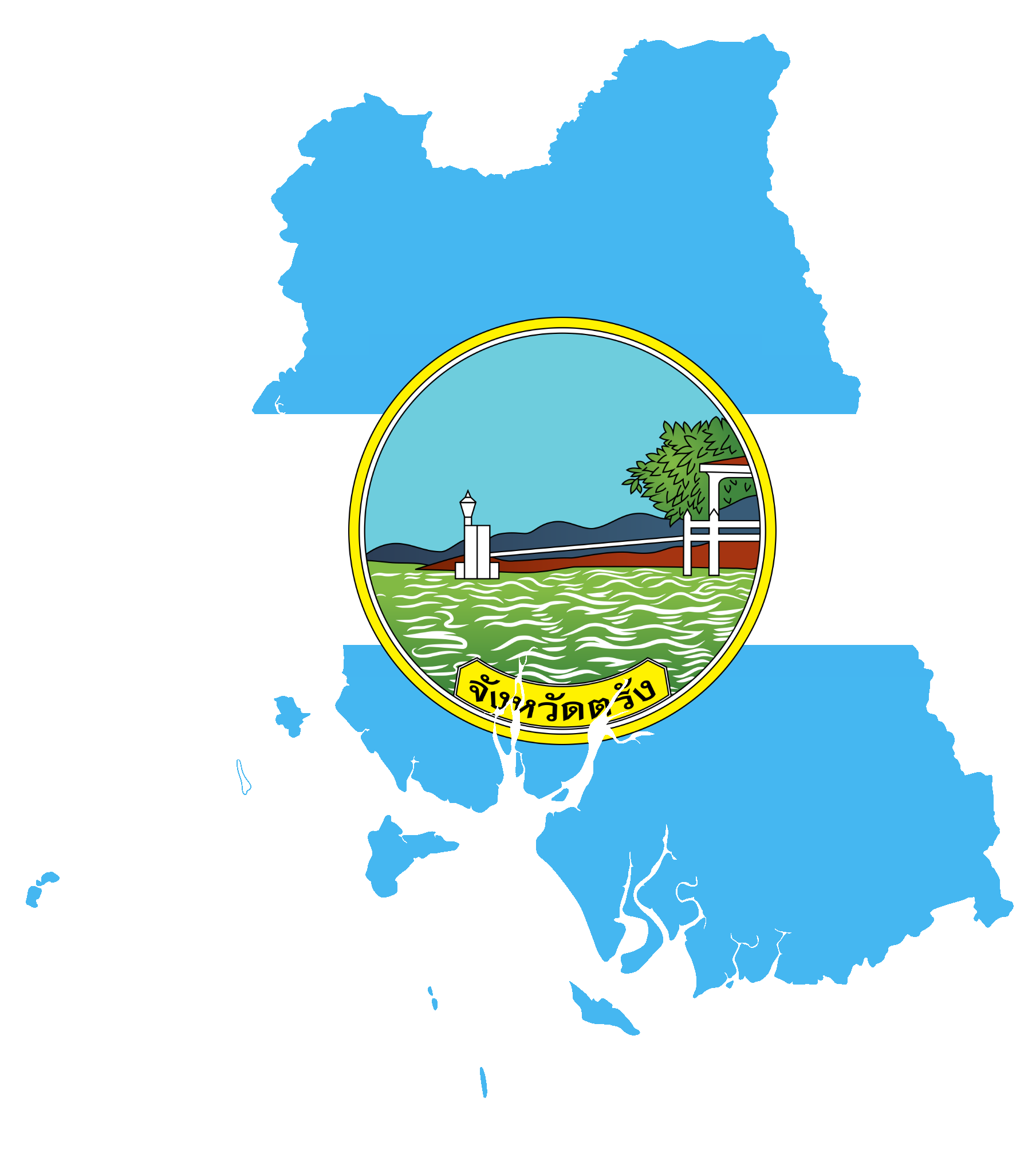 Trang province flag map