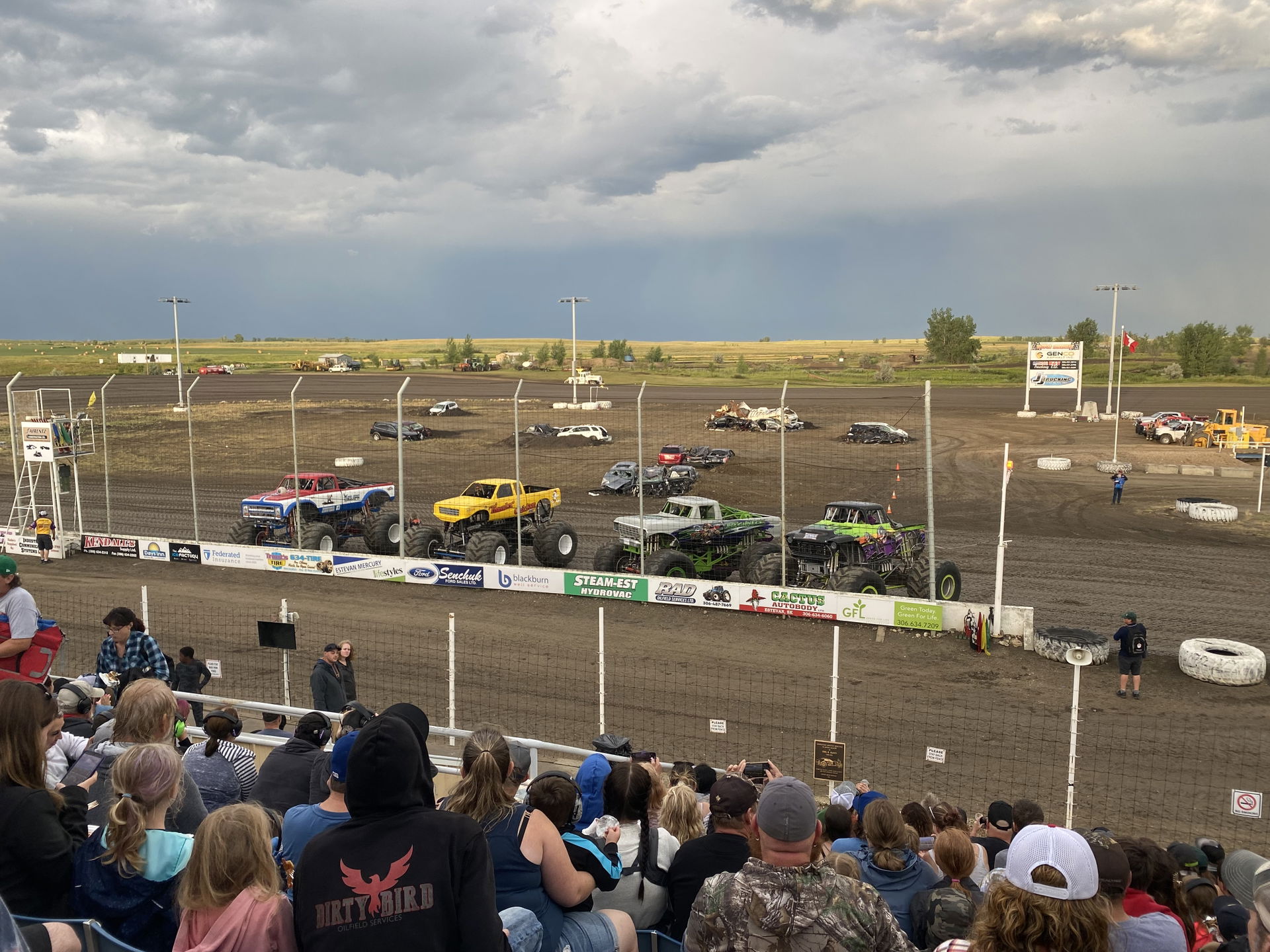 Monster Trucks at Estevan Motor Speedway on July 30, 2022.