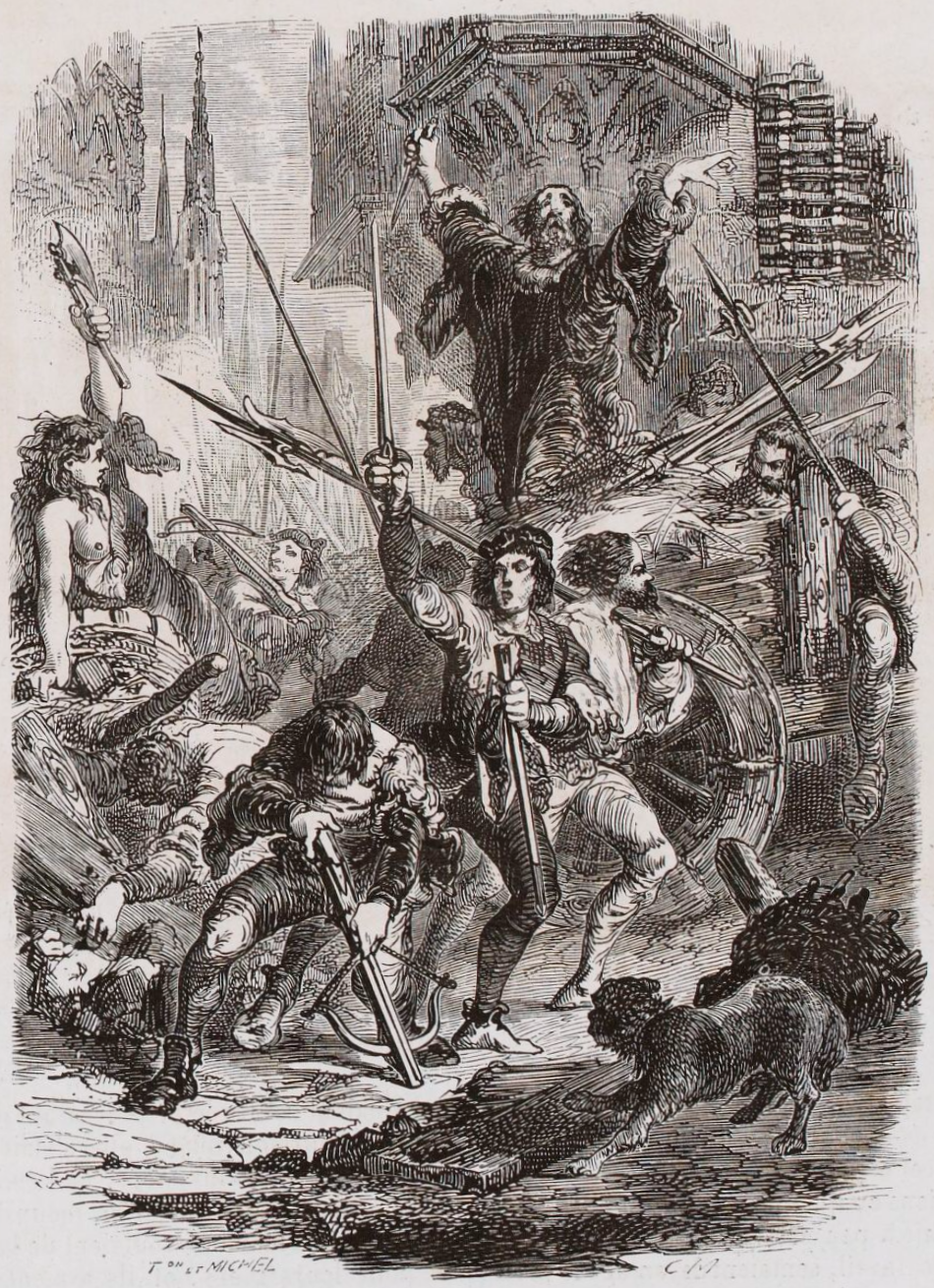 Languedoc revolt in 1382 (engraving)