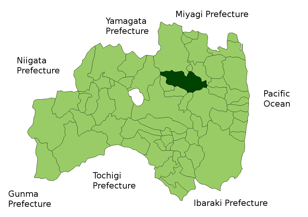 Location Map of Nihonmatsu in Fukushima Prefecture, Japan