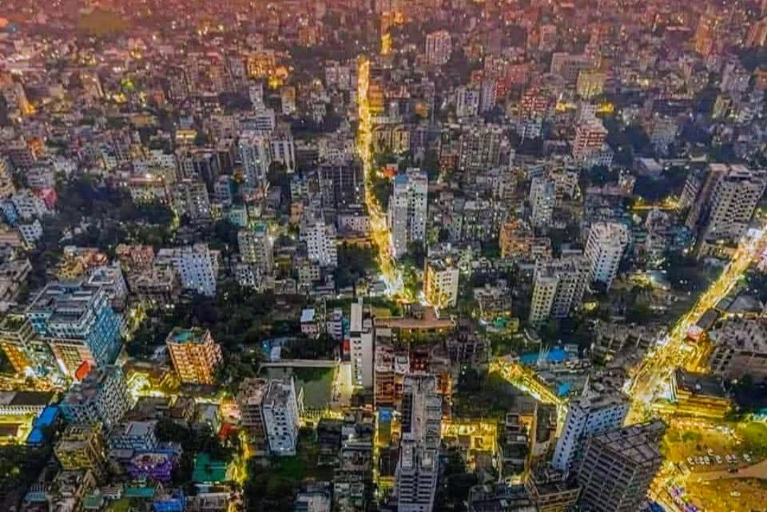 This is a picture of a populated city in Bangladesh.