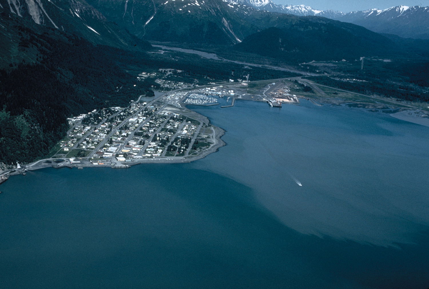 Aerial view of Seward, Alaska, USA.