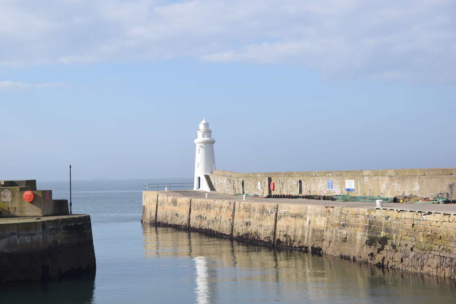 Macduff harbour entrance and lighthouse