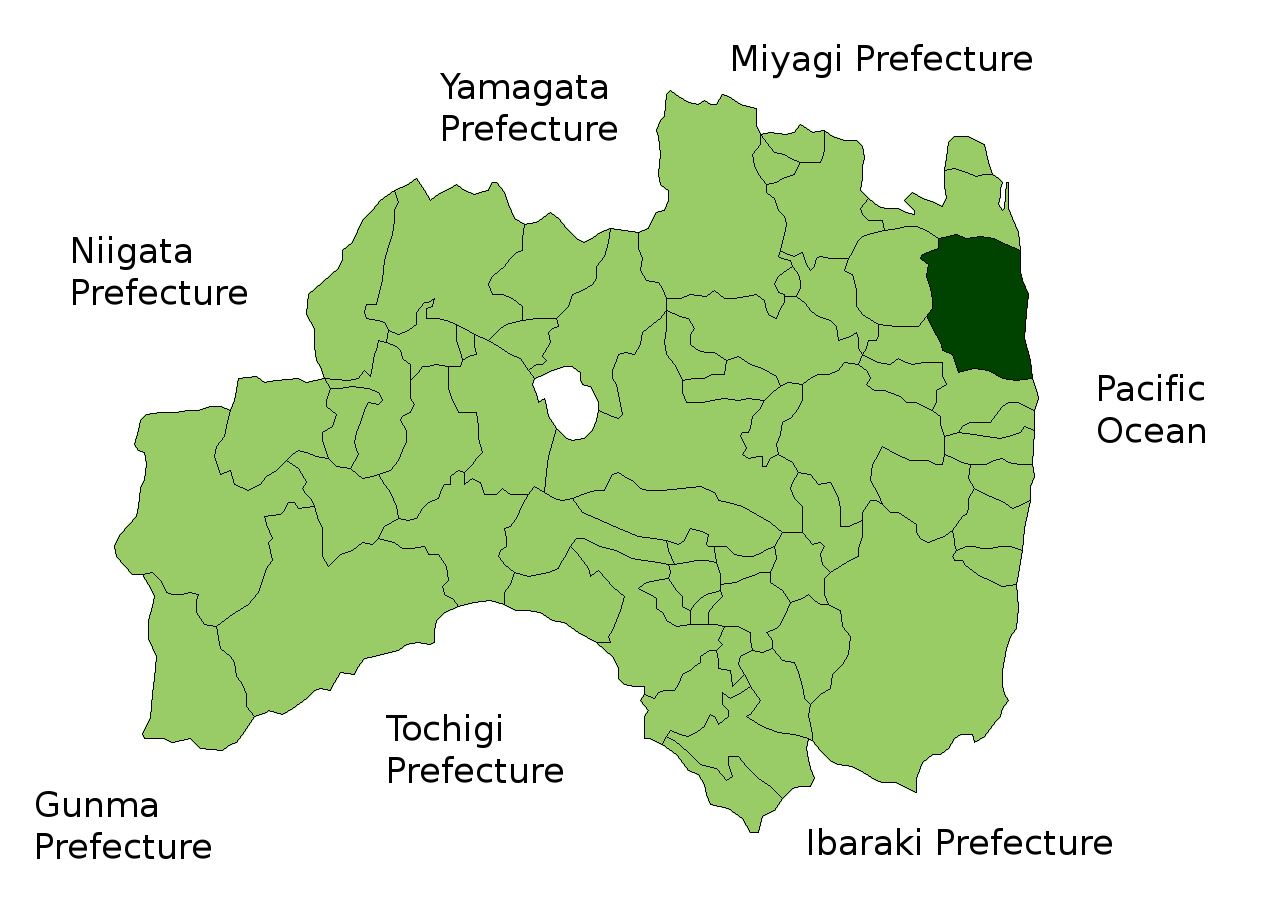 Location Map of Minamisoma in Fukushima Prefecture, Japan