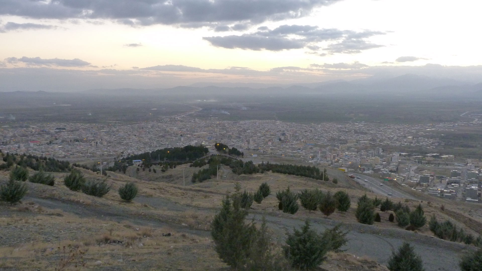 A view of the city of Asadabad from the Asadabad Forest Park