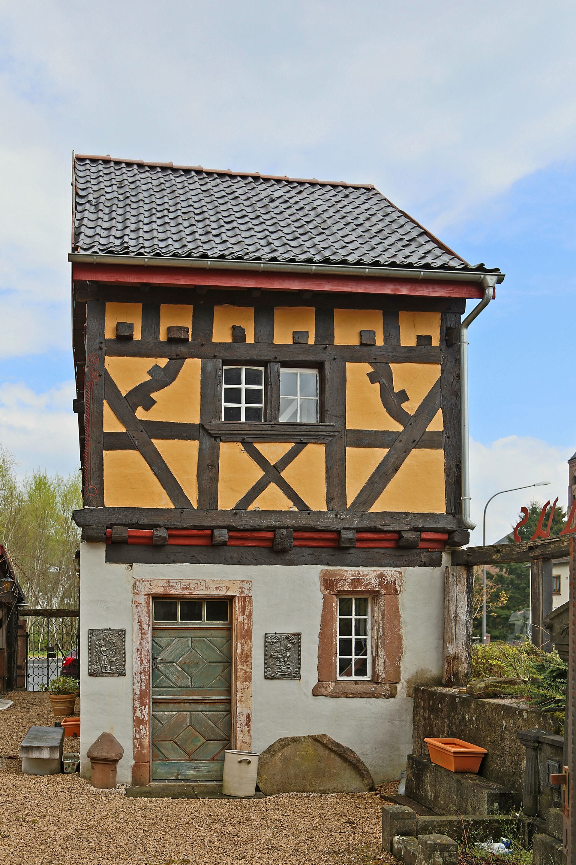 Historisches Fachwerkgebäude, gesehen in Gerolstein, eine Stadt…