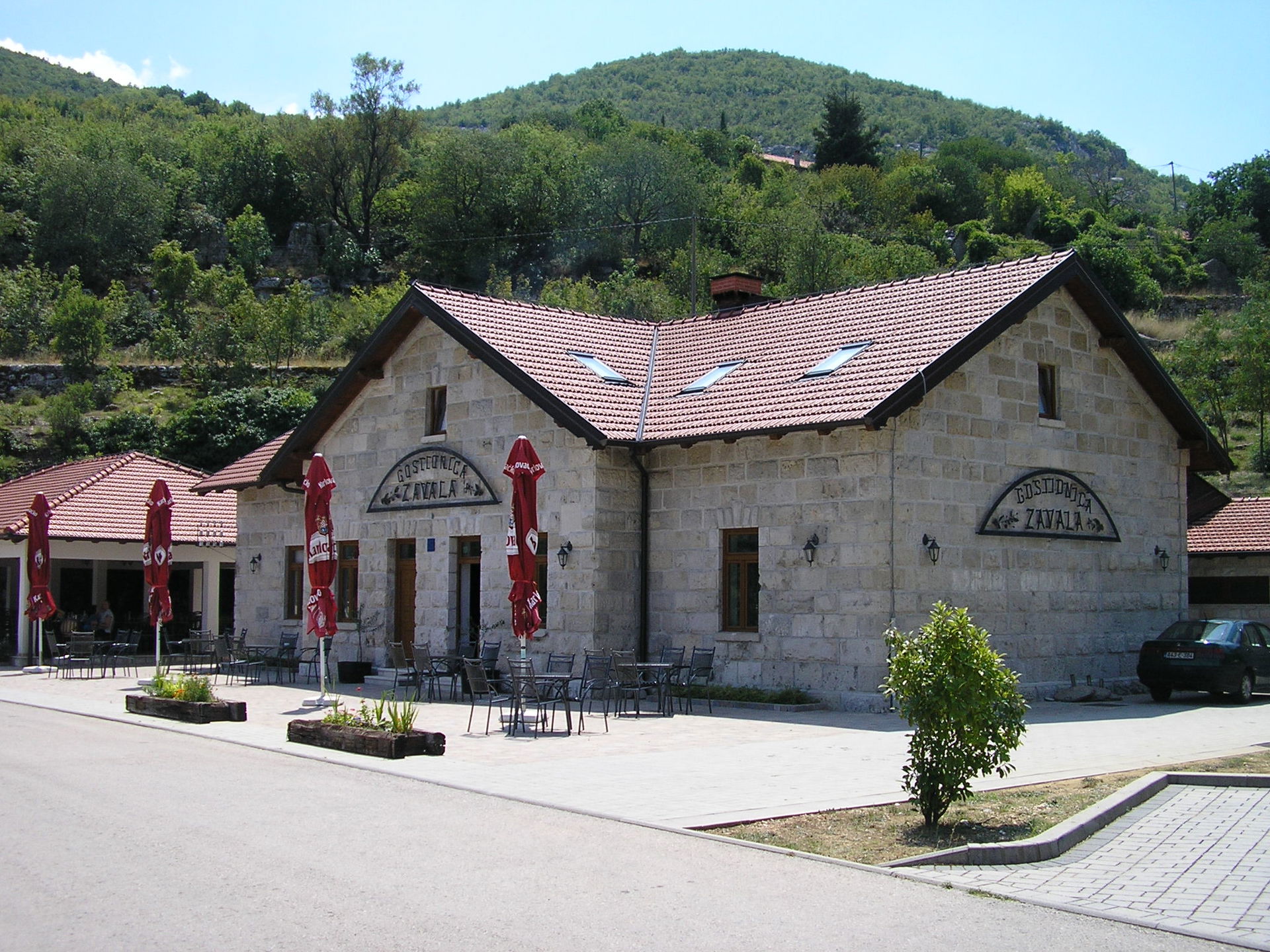 Zavala railway station, now restaurant "Zavala"