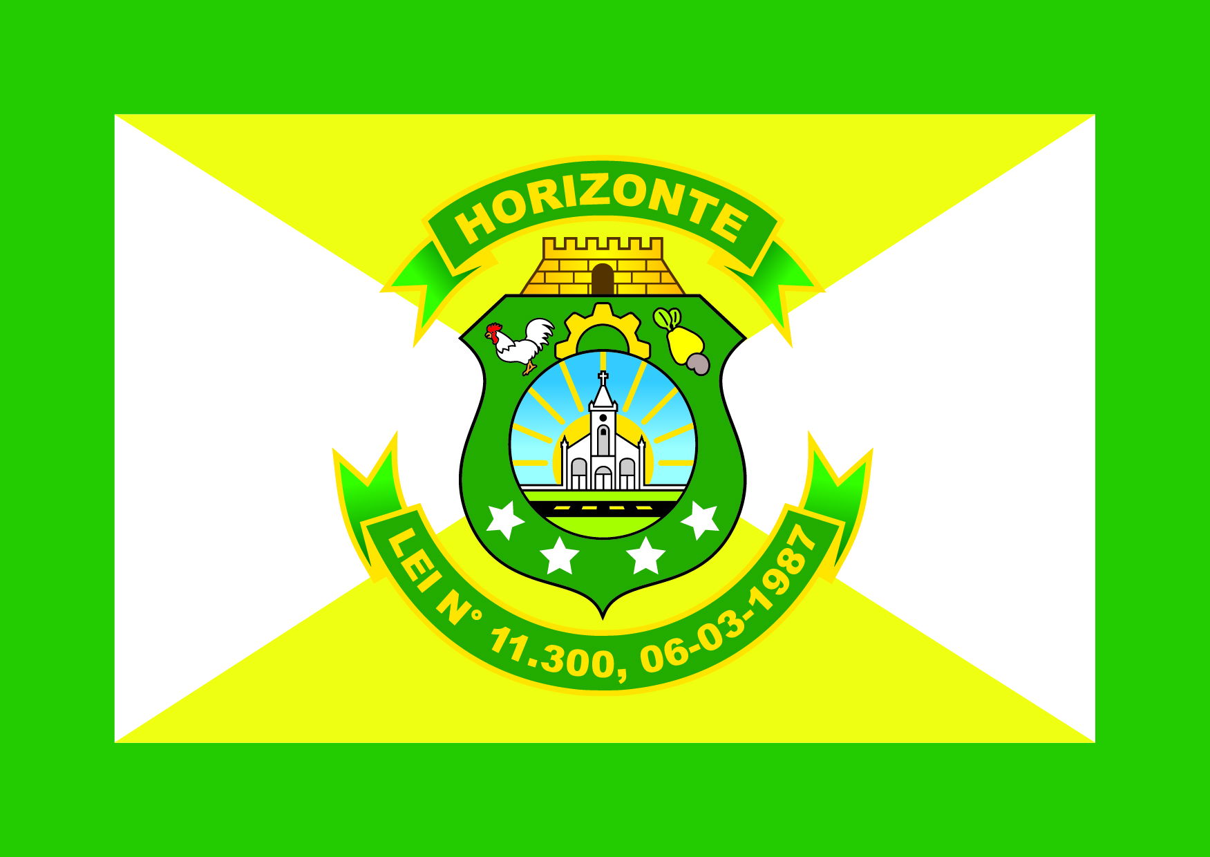 Bandeira oficial do Município de Horizonte