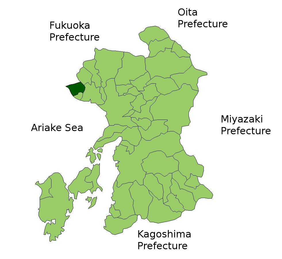 The location of Arao in Kumamoto Prefectuur, Japan