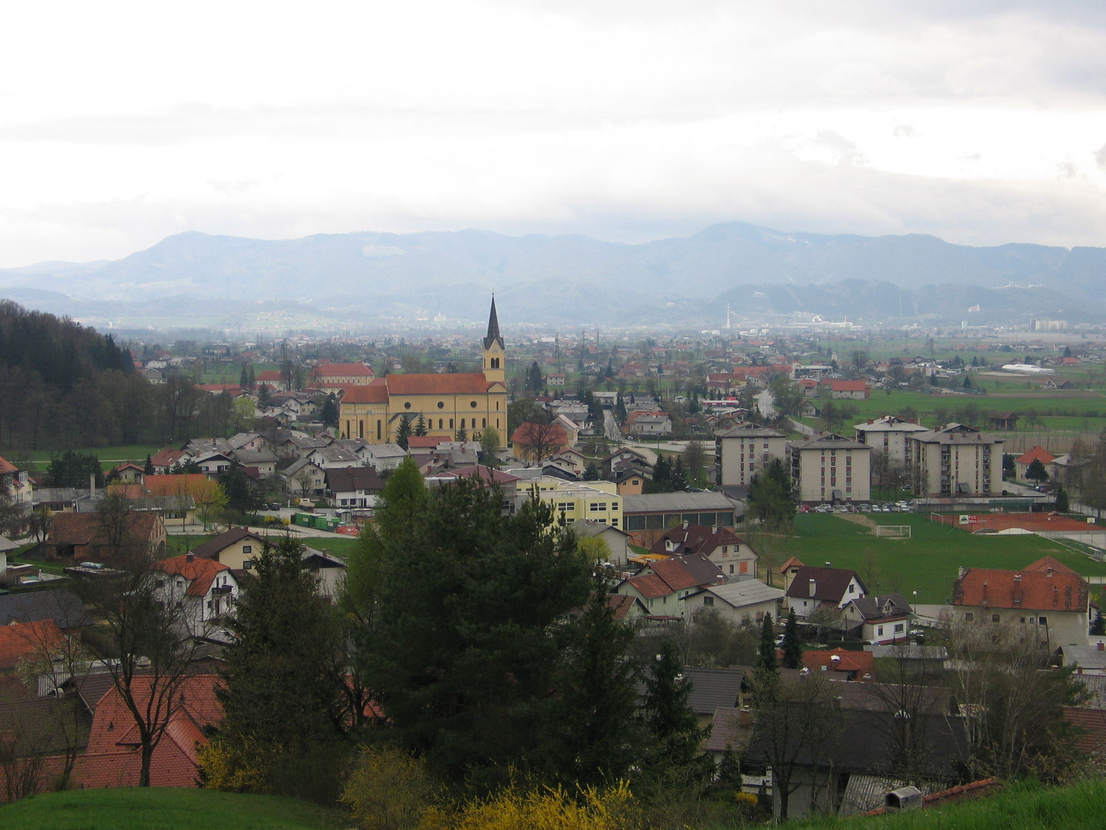 Vojnik, Vojnik, a view towards the south. The city in the backg…