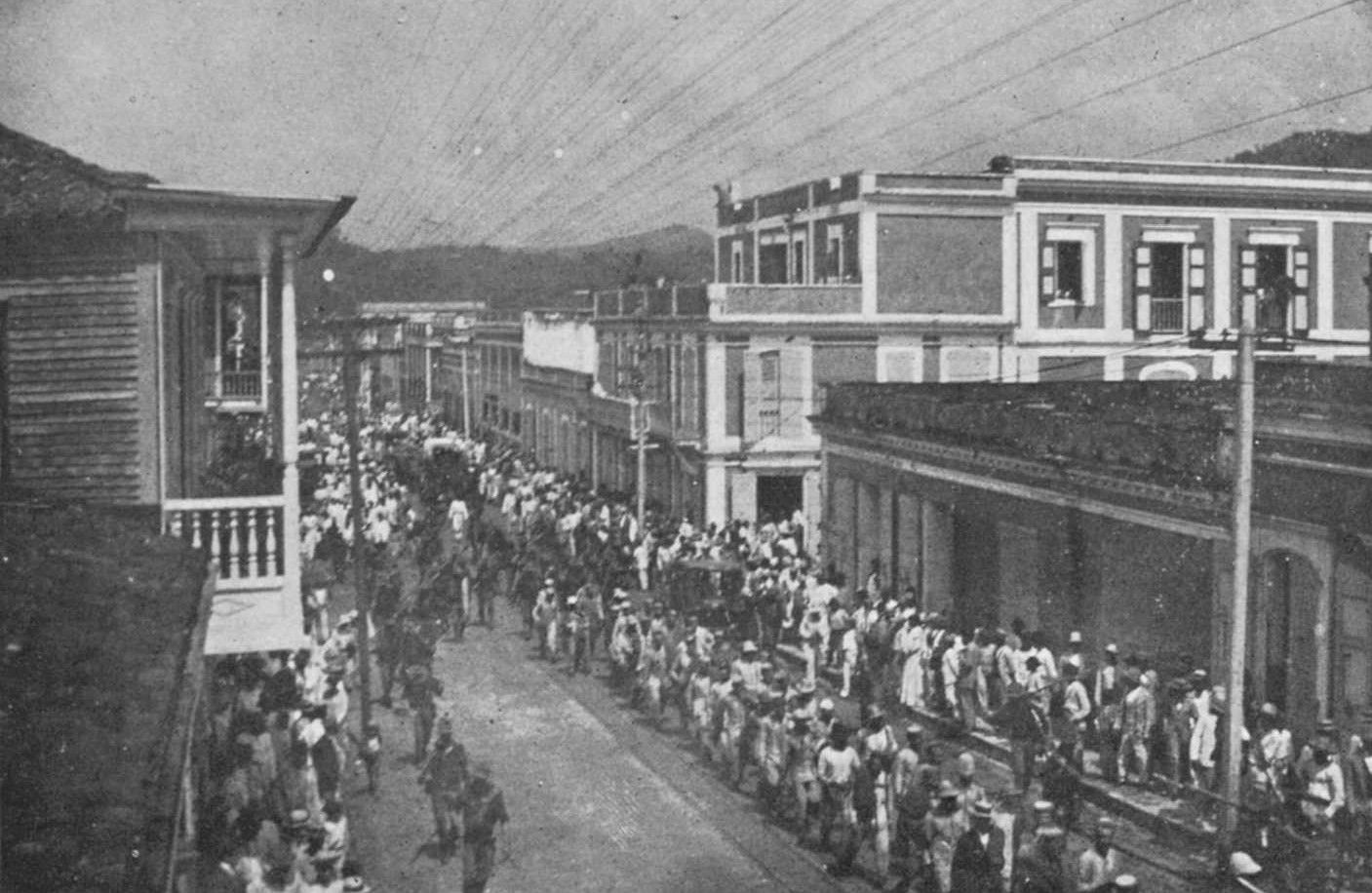 Spanish Prisoners who were brought from Las Marias to Mayaguez.