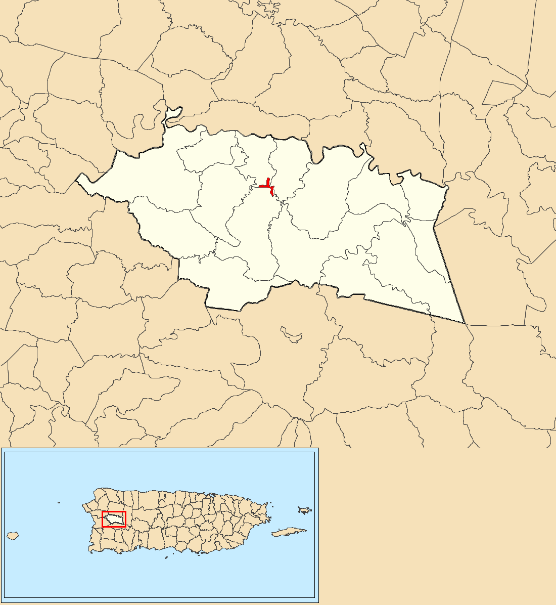 Las Marías barrio-pueblo, Las Marías, Puerto Rico locator map