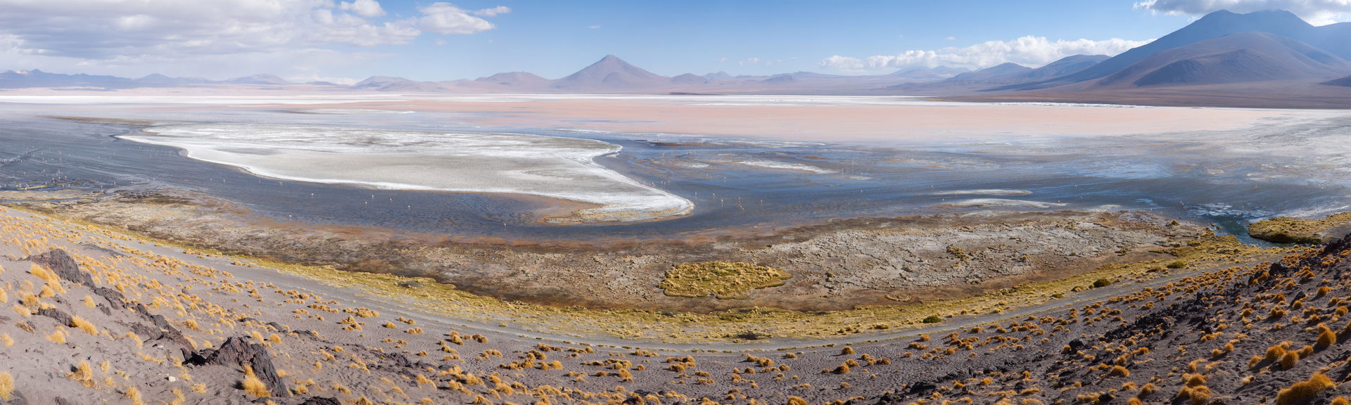 View over the Laguna Colorada, Bolivia. Panorama stitched from …