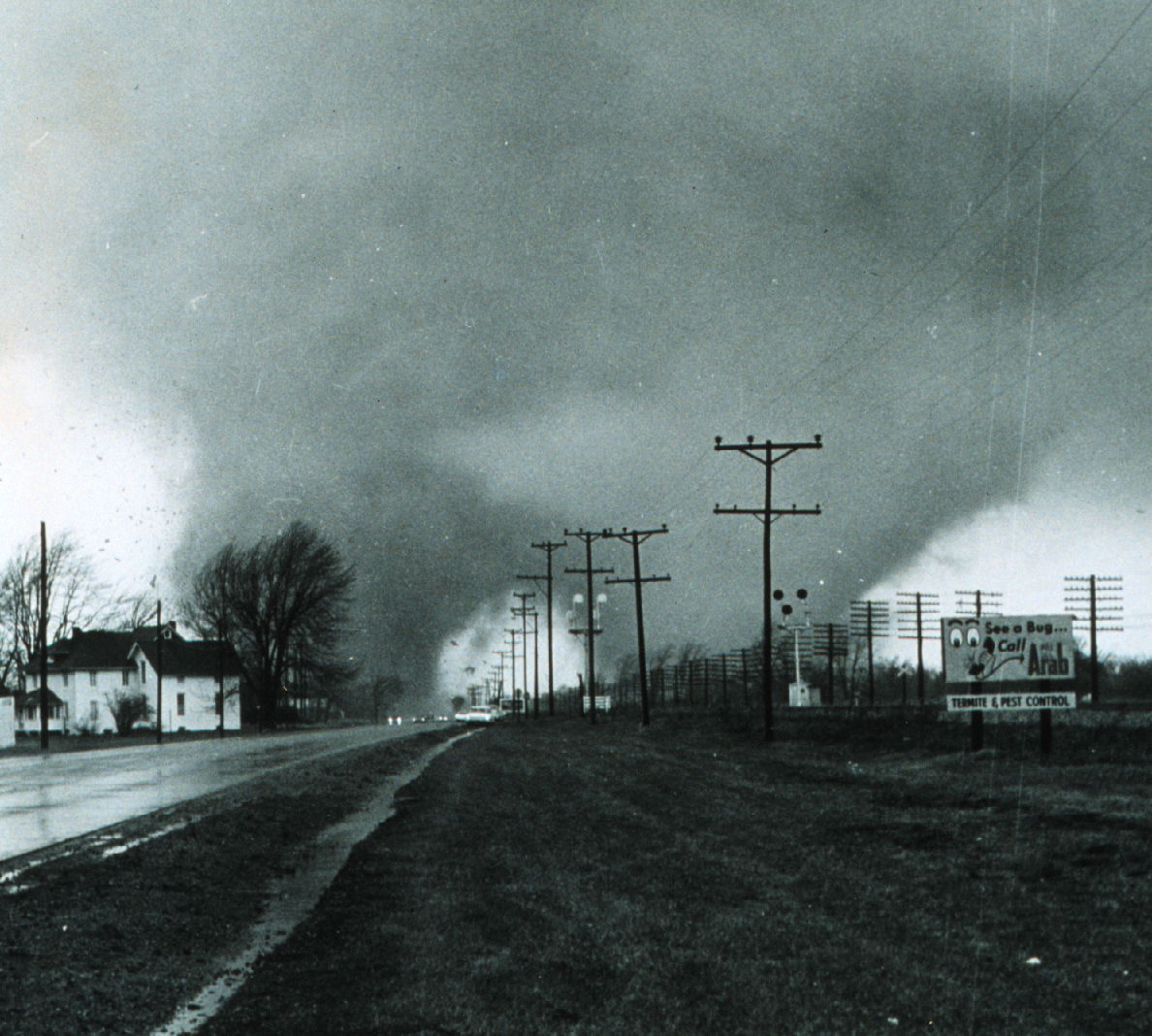 1965 Elkhart, Indiana double tornado on Palm Sunday. This is on…
