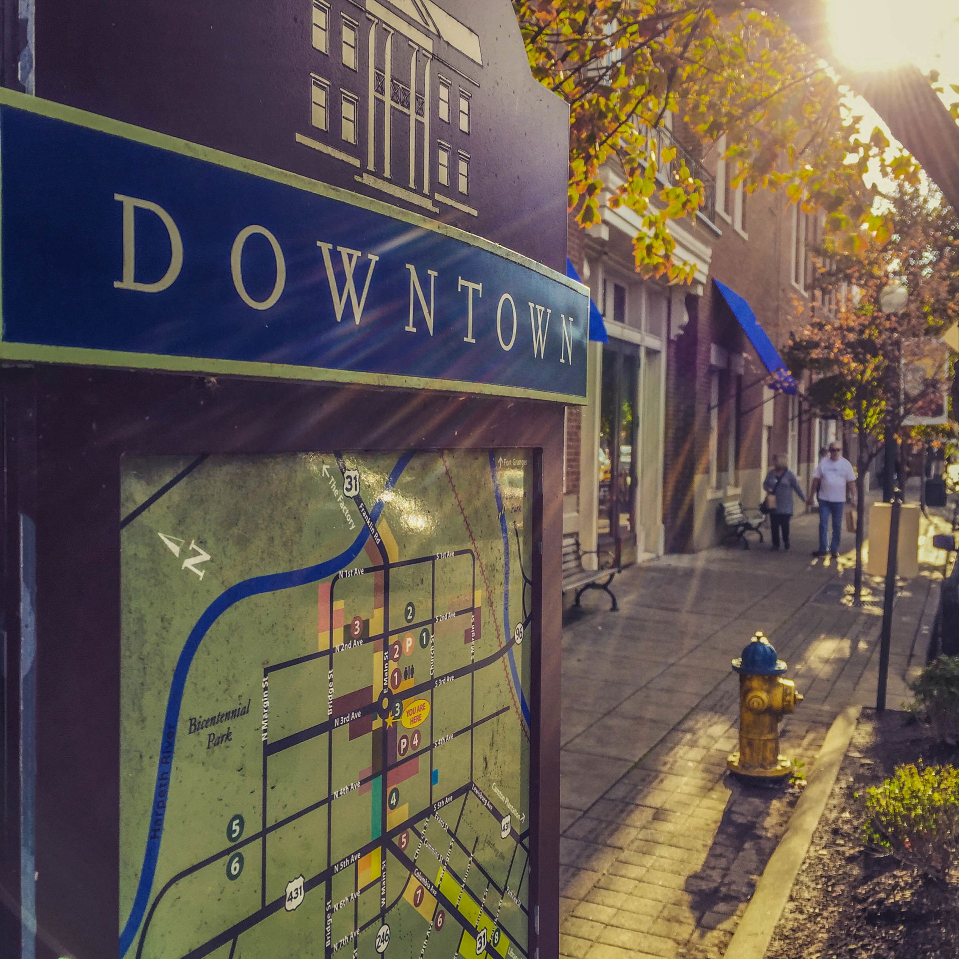 Downtown Franklin TN sign