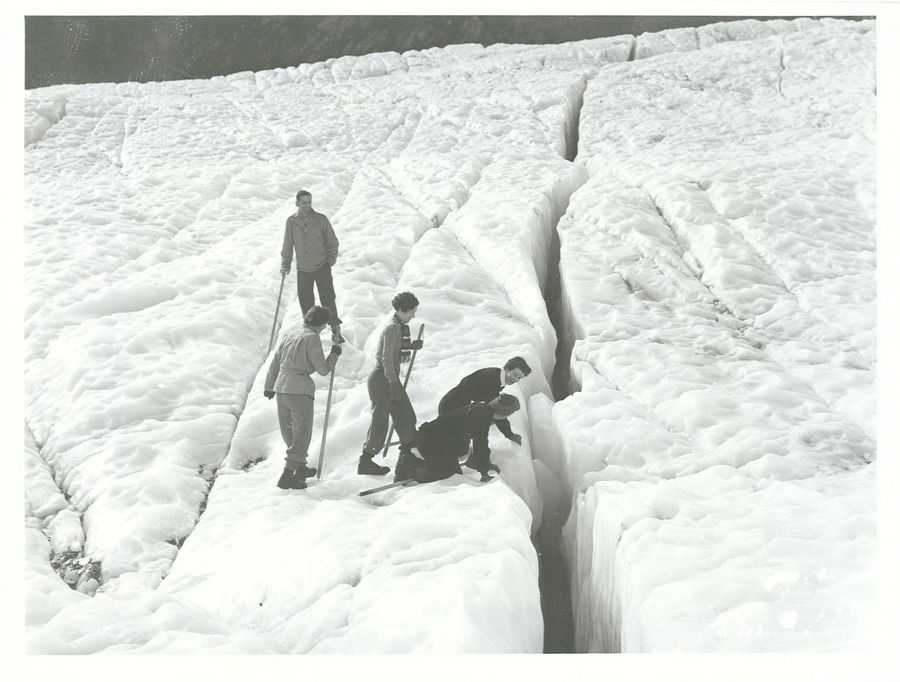Fox Glacier, Westland, New Zealand
Party inspecting a crevasse …