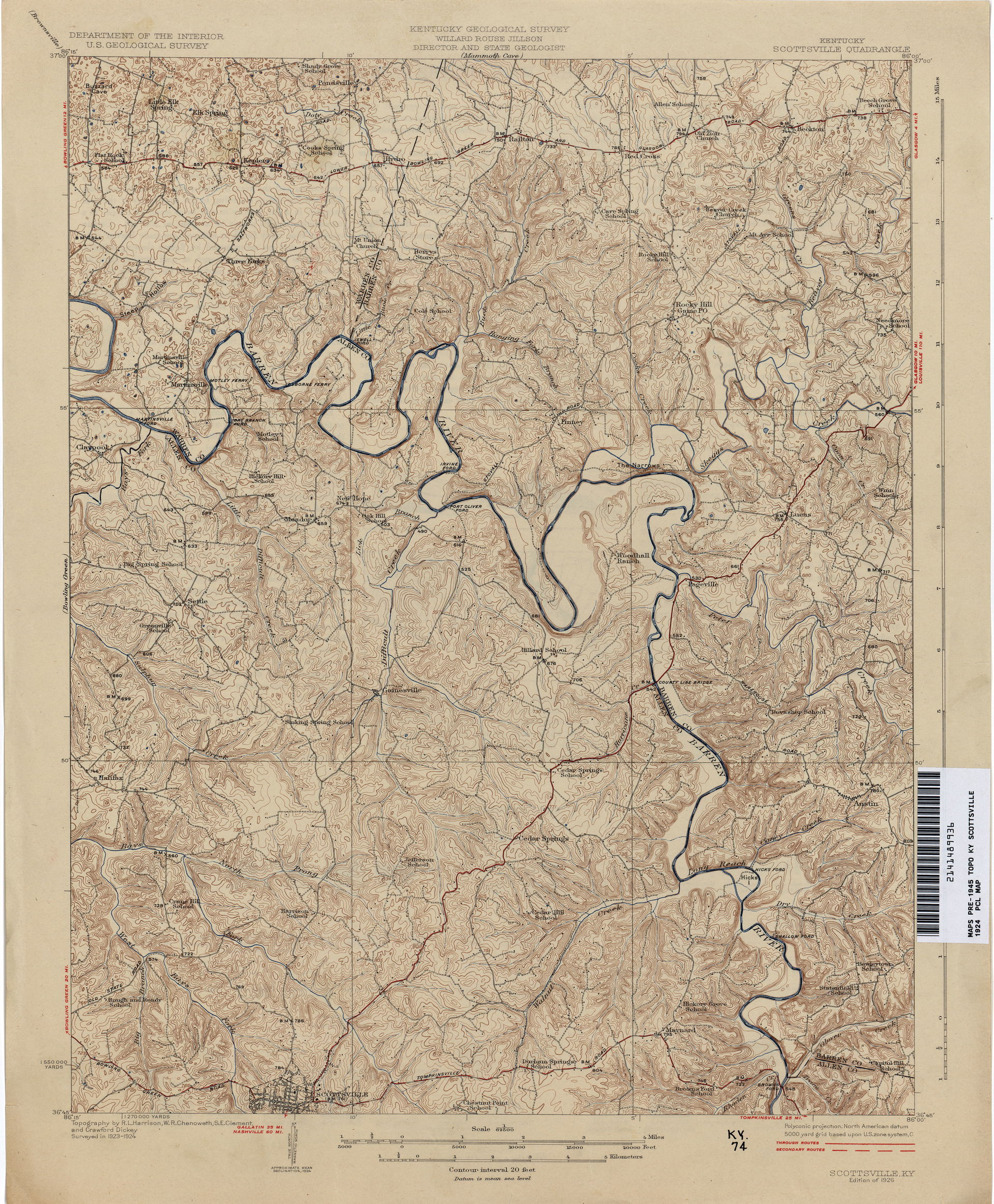 Scottsville 1924 1:62,500 (4.0MB) - Kentucky Historical Topogra…