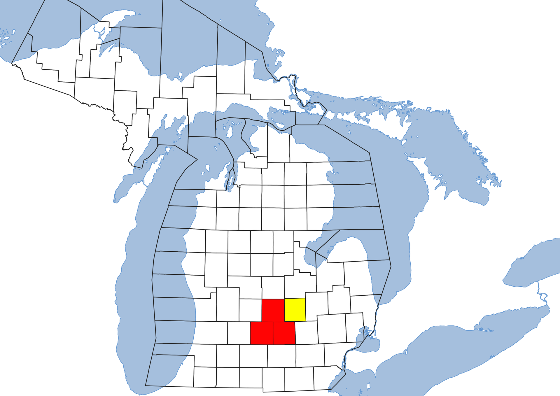 Location map of the Lansing-East Lansing, MI MSA in the state o…