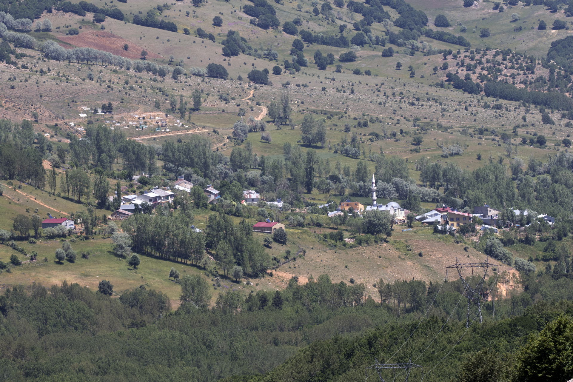 View of Şarköy Village from the Geminbeli Pass in Suşehri, Siva…