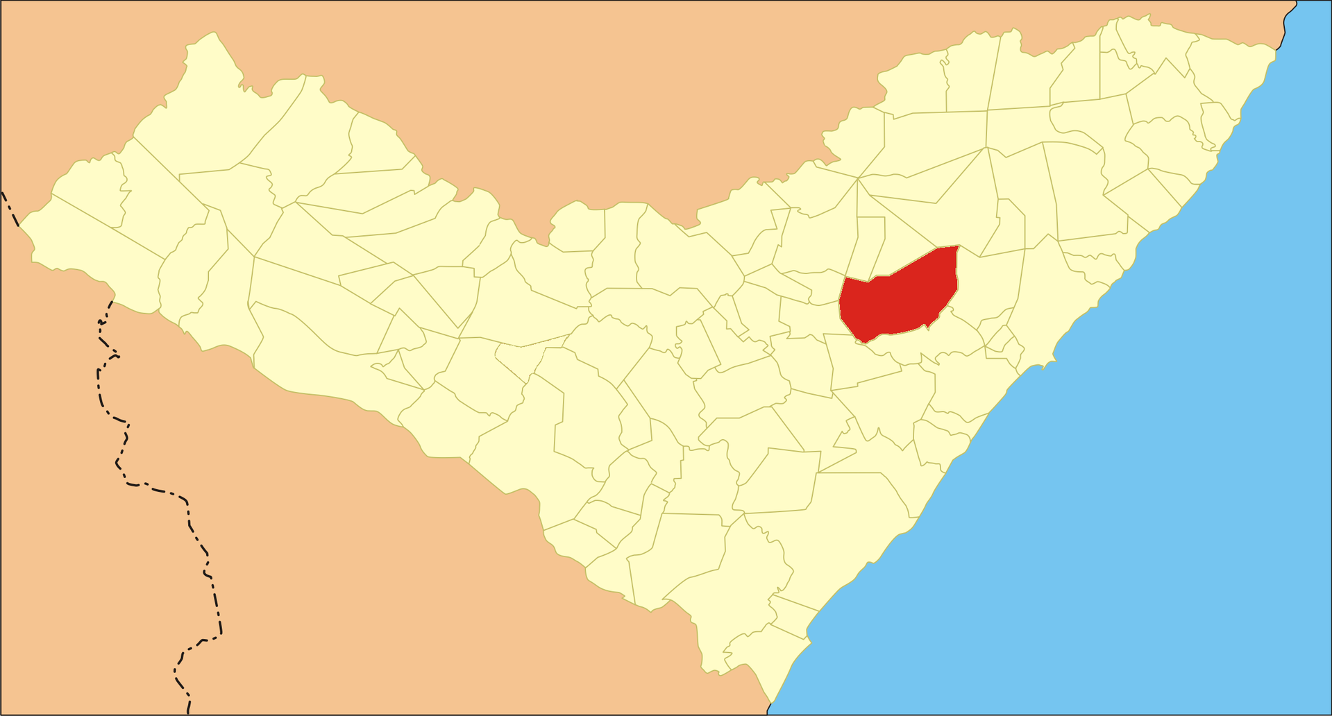 Localization of Atalaia in Alagoas state, Brazil.