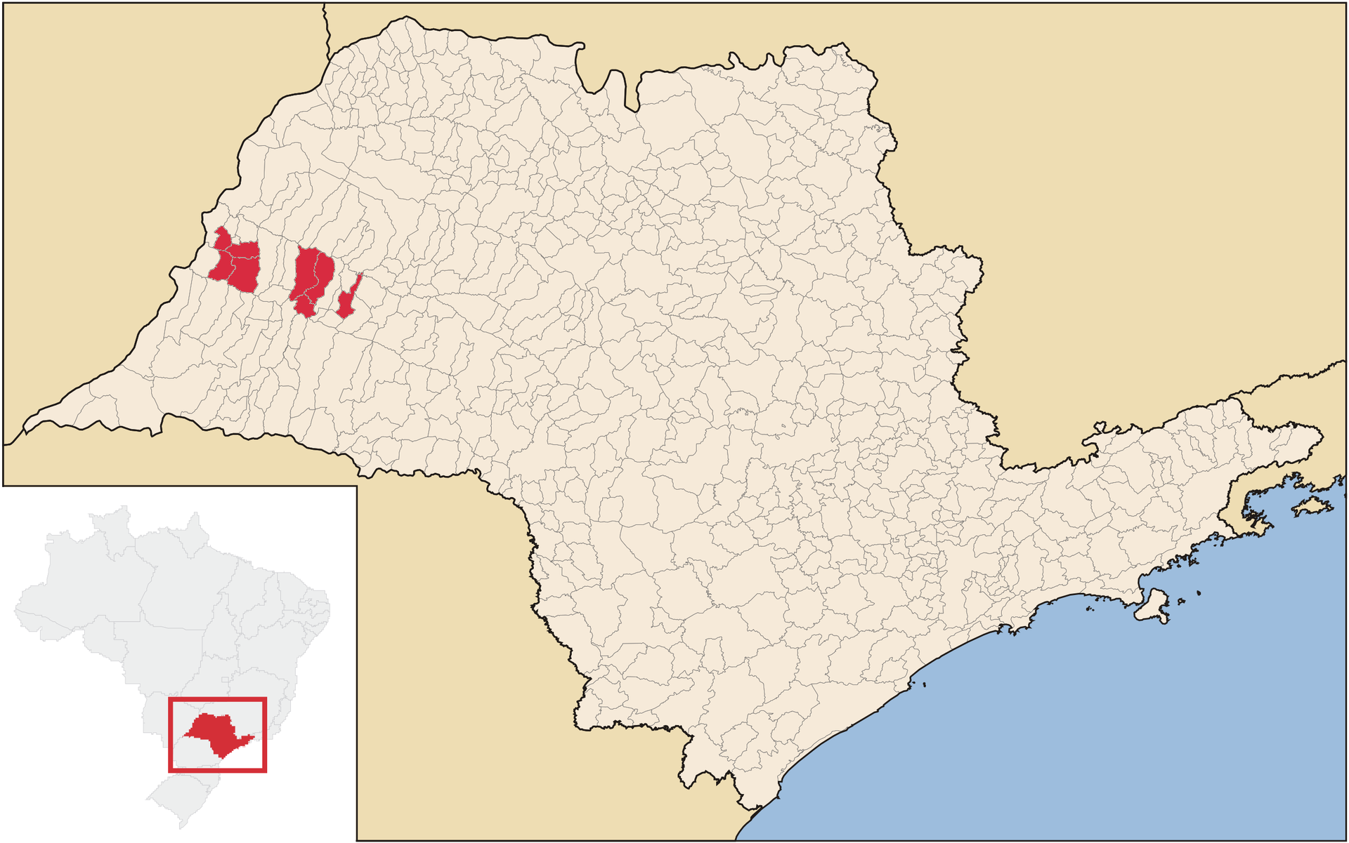Municípios com distritos nas Regiões de Governo de Adamantina e…