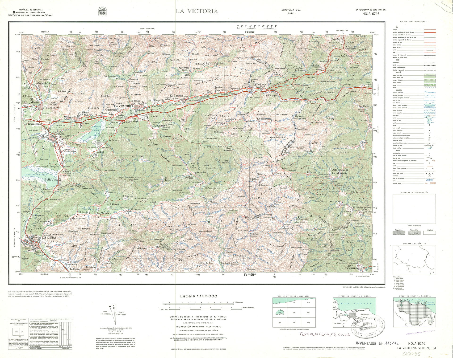 Official topographic maps of Venezuela, at scale 1:100.000.