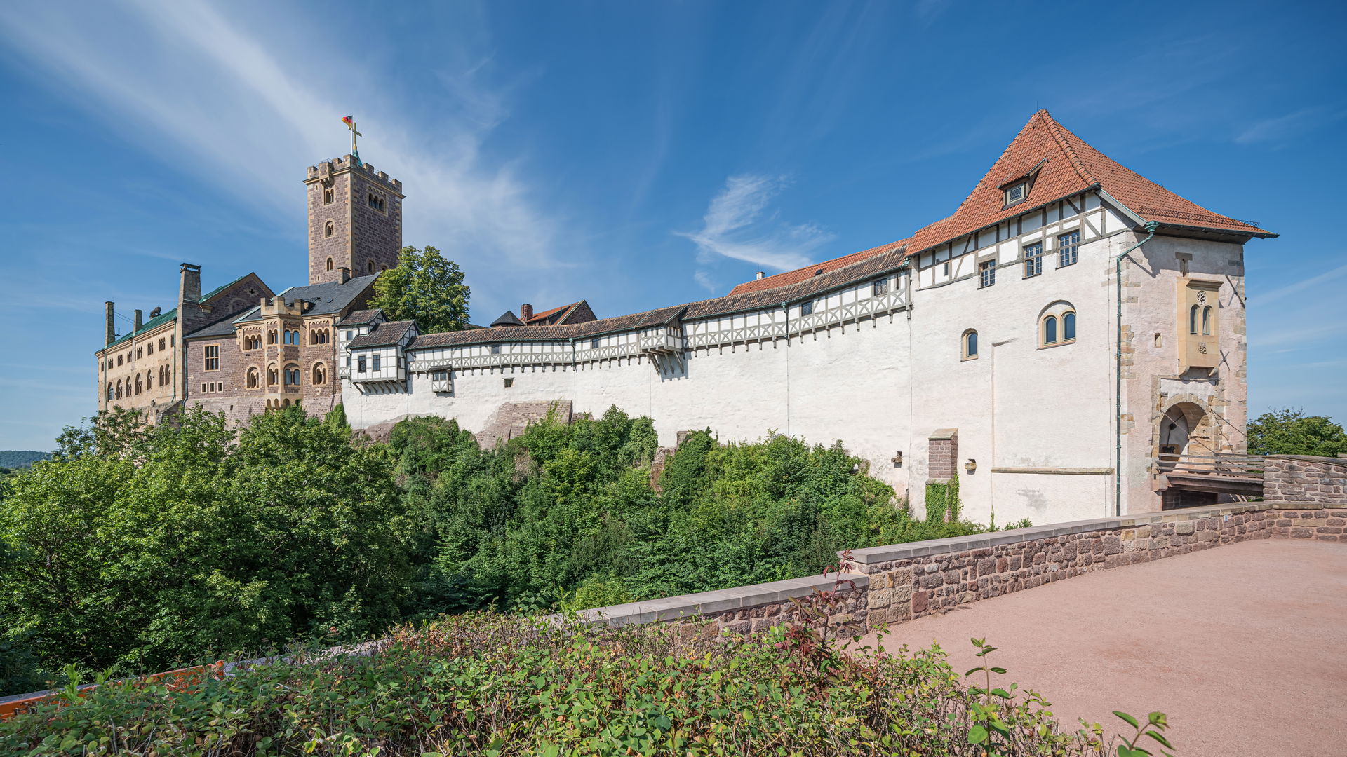 Close view of Wartburg Castle in Eisenach (Thuringia, Germany)