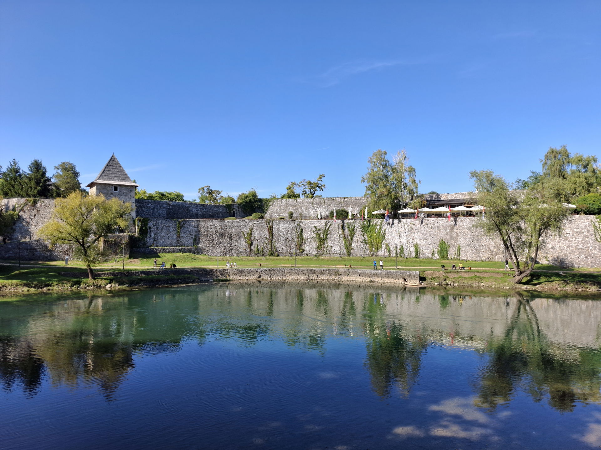 View to the river Vrbas and fortress Kastel in Banja Luka.