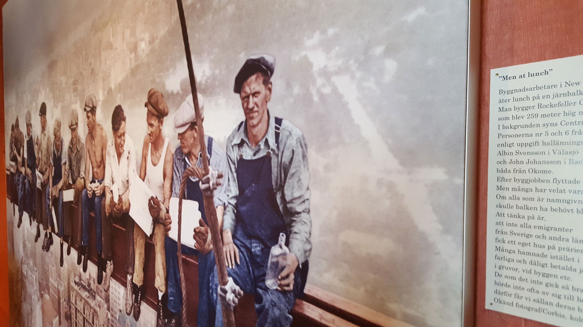 "Men at Lunch", "Men at Lunch", Sign that explains that two of …