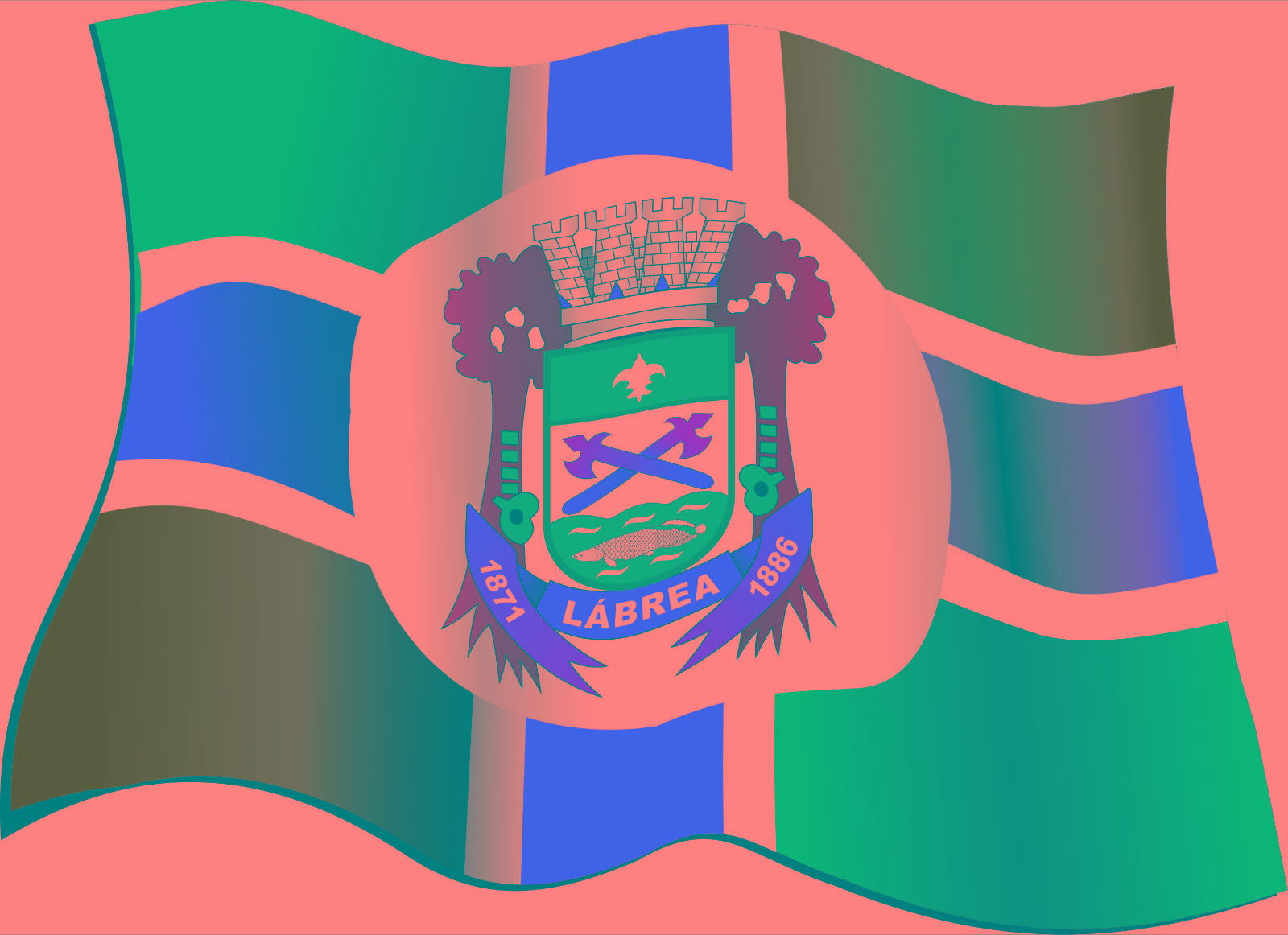 Bandeira do município de Lábrea, Amazonas, Brasil.