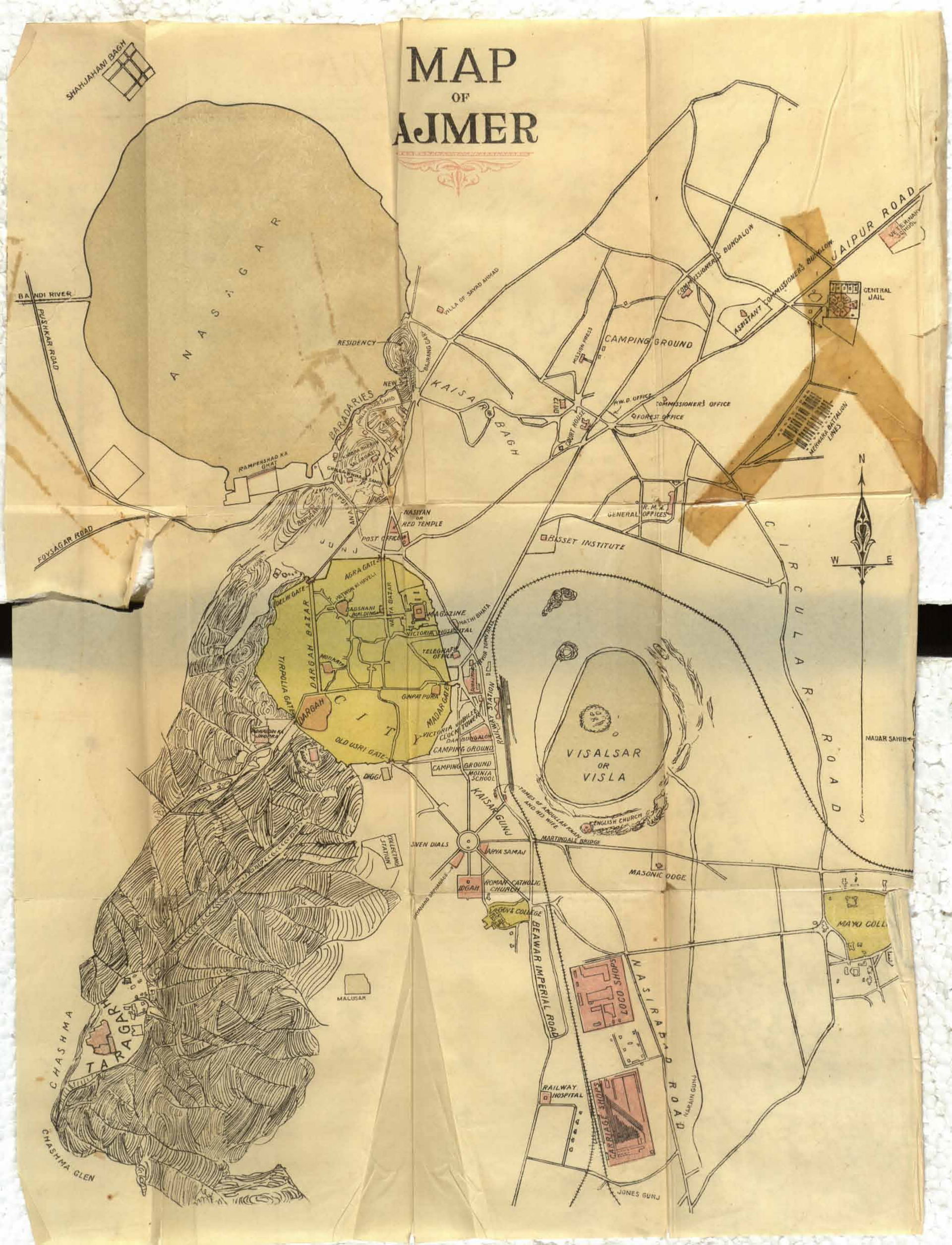 It is an old map of Ajmer city dated 1904 from the book by Har …