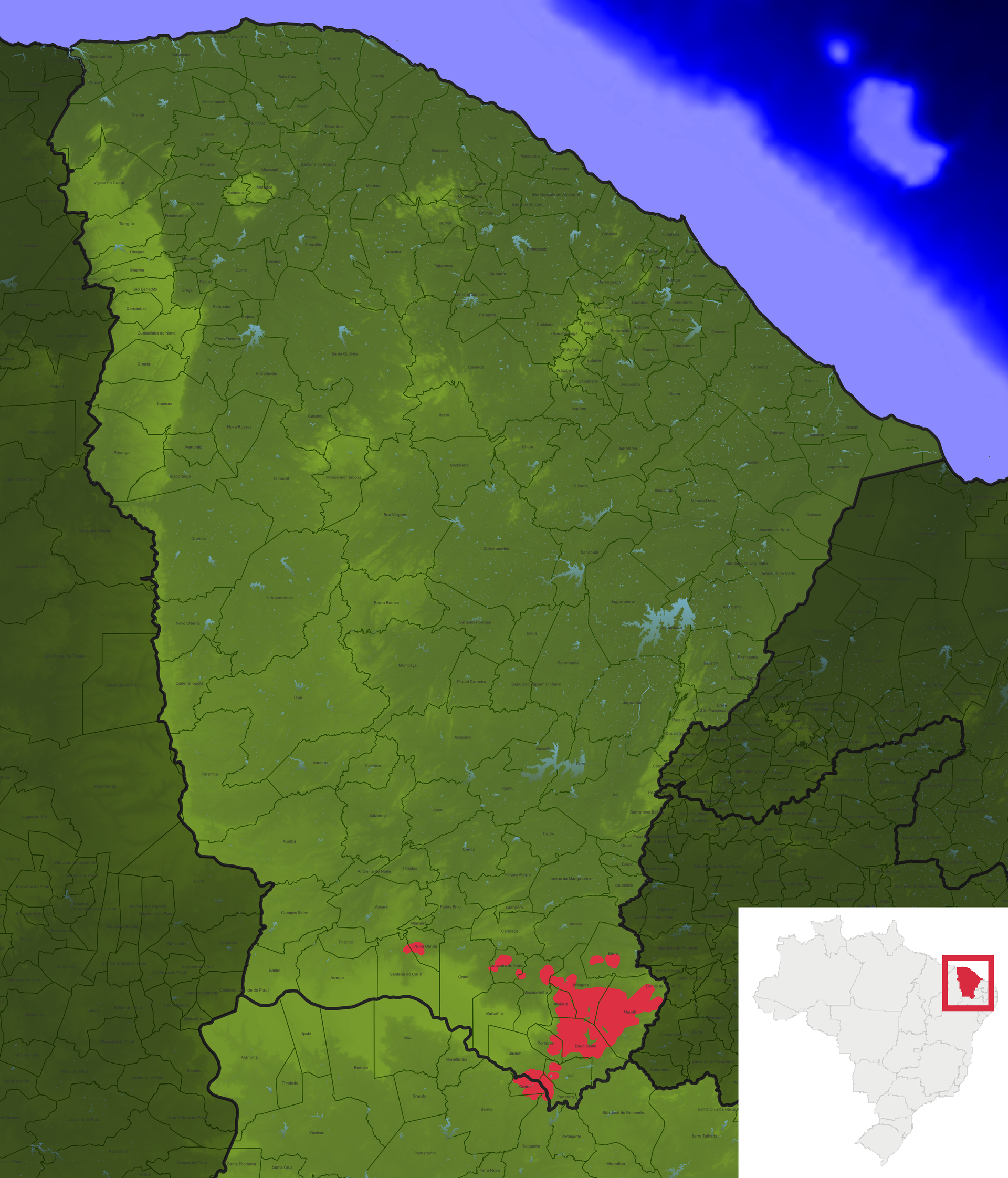 Distribuição da unidade. Mapa Geológico do Brasil (CPRM, 2004)