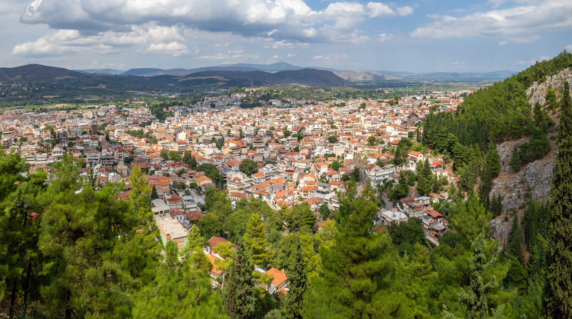 Panoramic view of Livadeia from the castle.