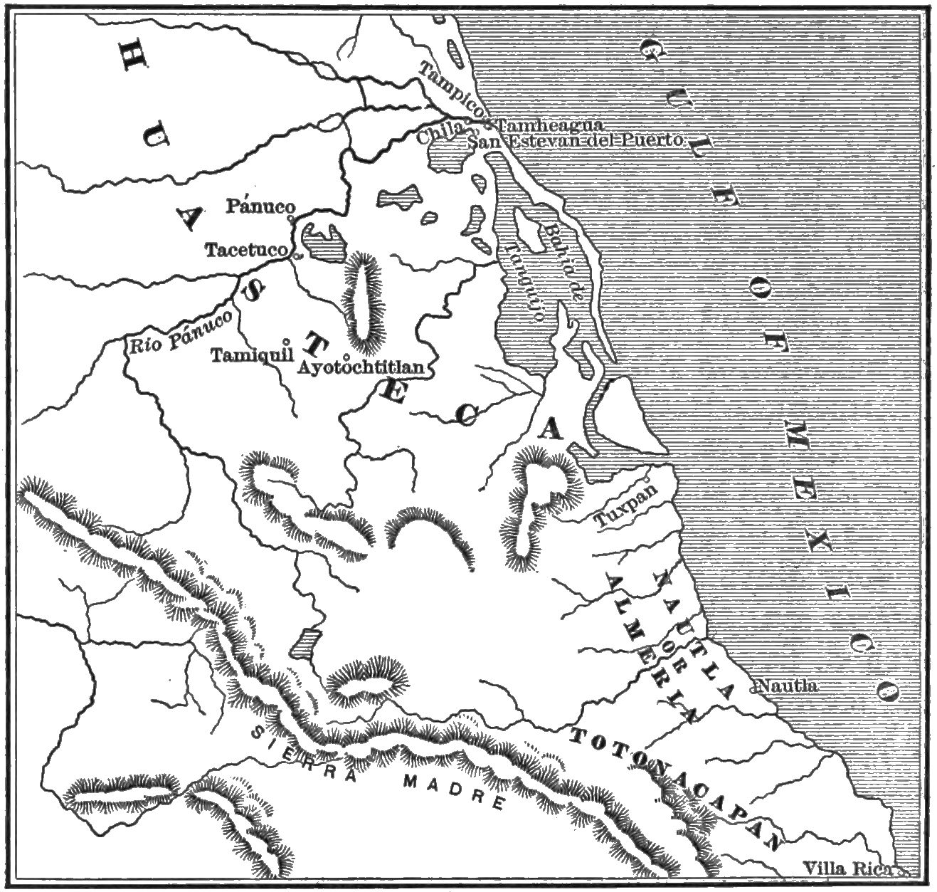 Hubert Howe Bancroft, History of Mexico Volume 2, map of Pánuco