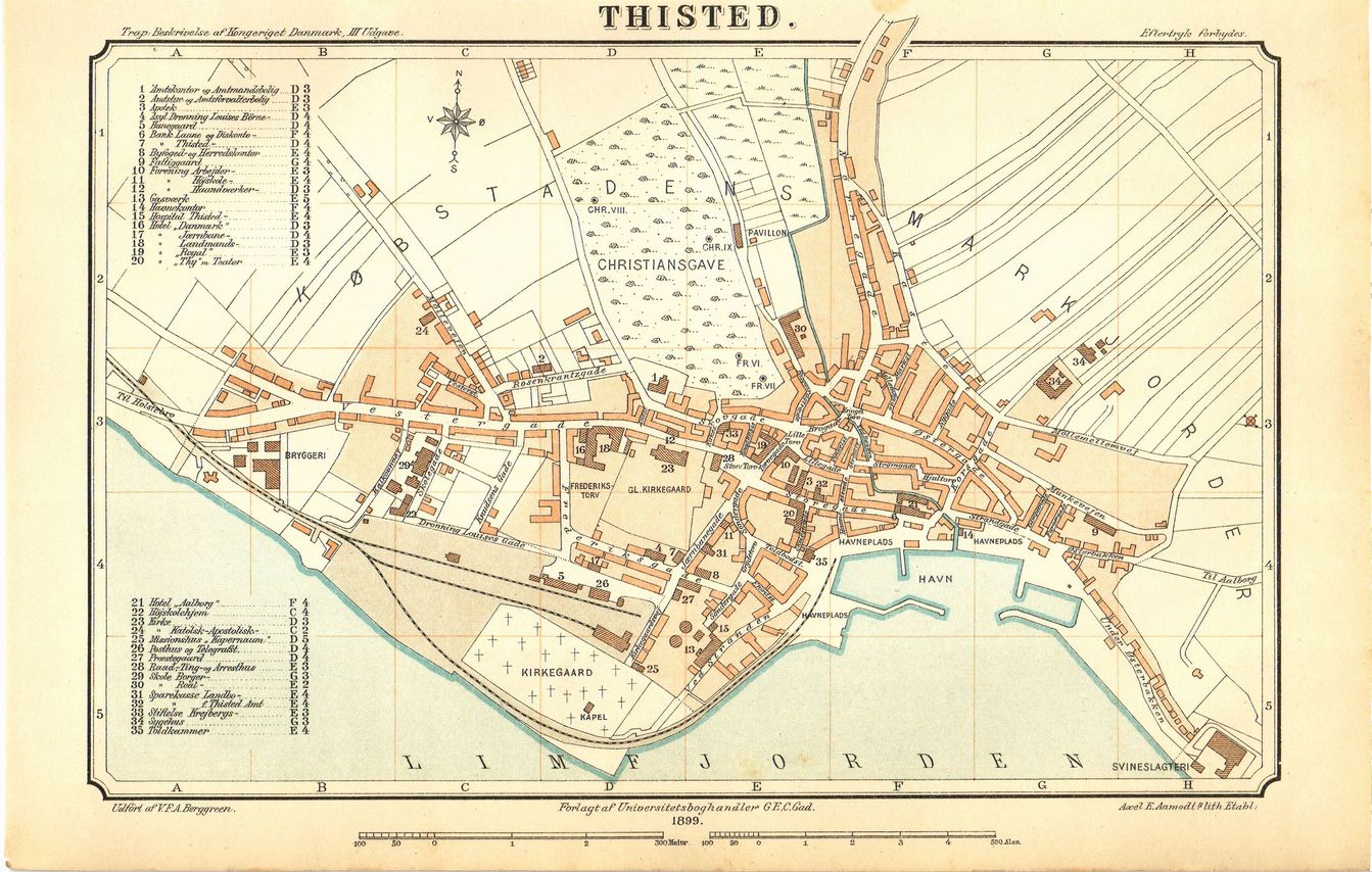 Kort over købstaden Thisted 1899