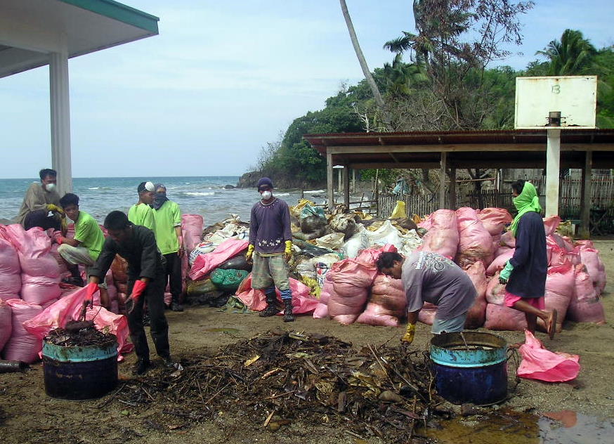 Clean up in Barangay La Paz which is one of the most severely a…
