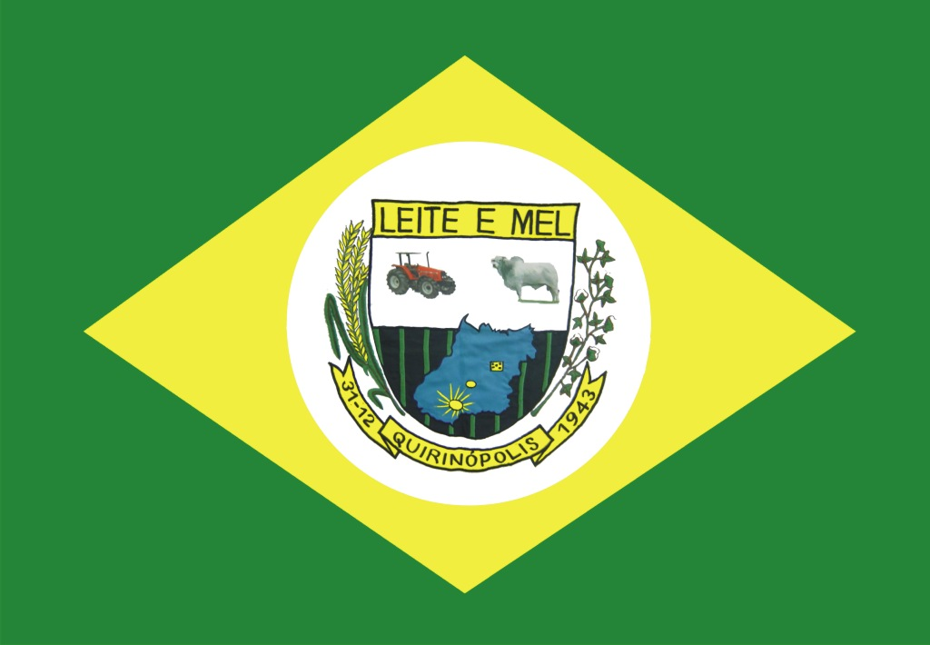 Flag of Quirinópolis, Goiás, Brazil.