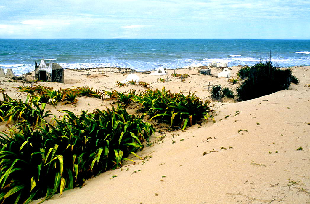 Cemetery on a beach near Icaraí de Amontada, Ceará, Brazil