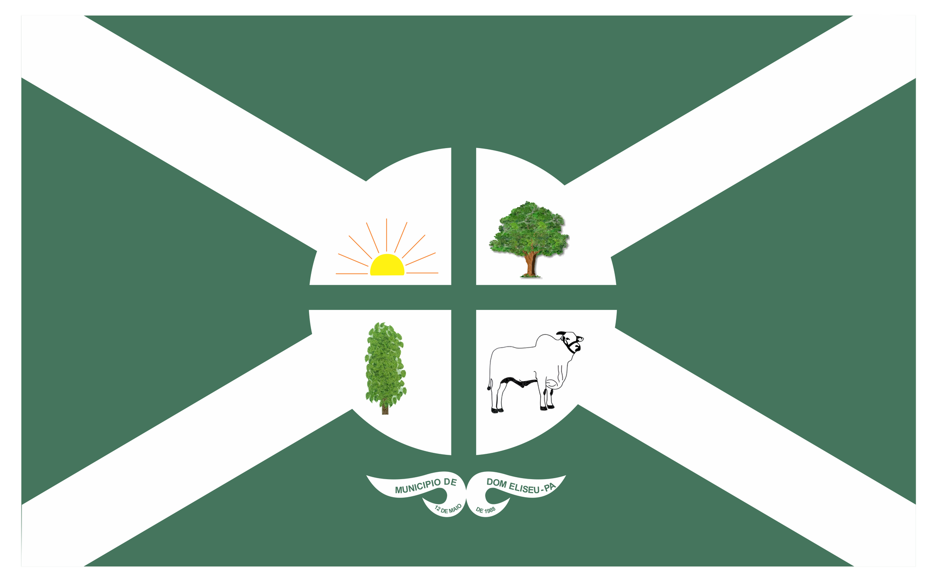 Flag of Dom Eliseu, Pará, Brazil.