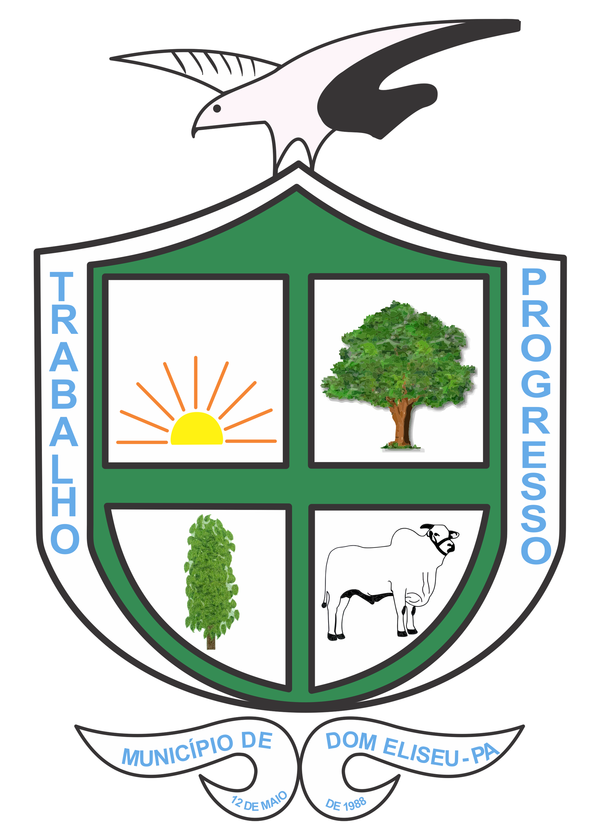 Coat of Arms of Dom Eliseu, Pará, Brazil.
