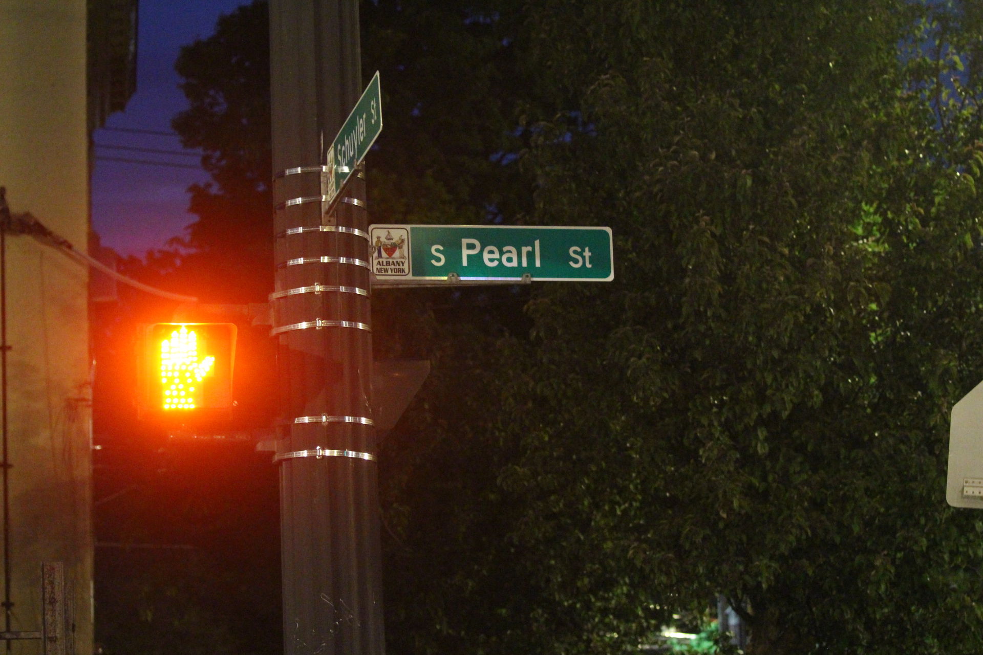 The corner South Pearl Street and Schuyler Street in the city o…