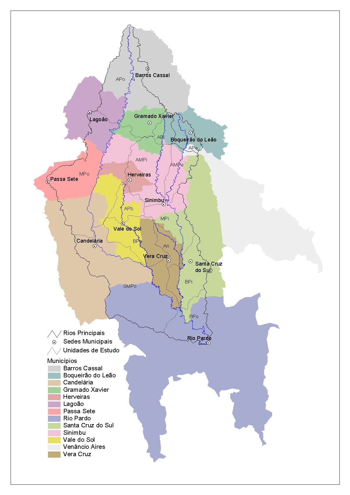 Municipalities and units of study of the water basin of Rio Par…