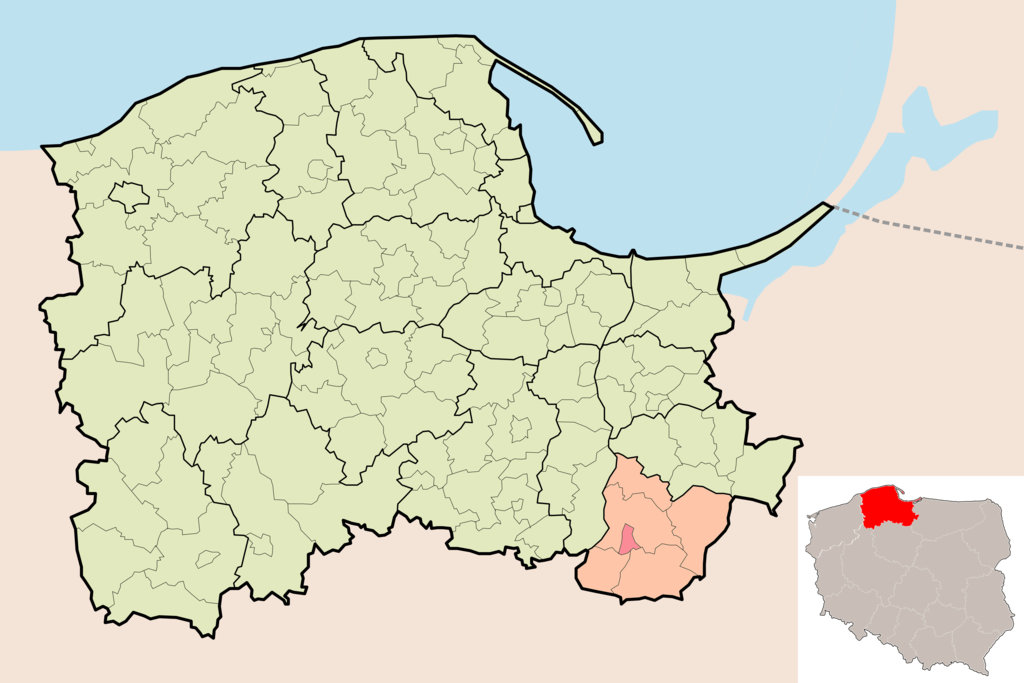 Locator map for communes (gmina) in pomorskie, with powiat high…