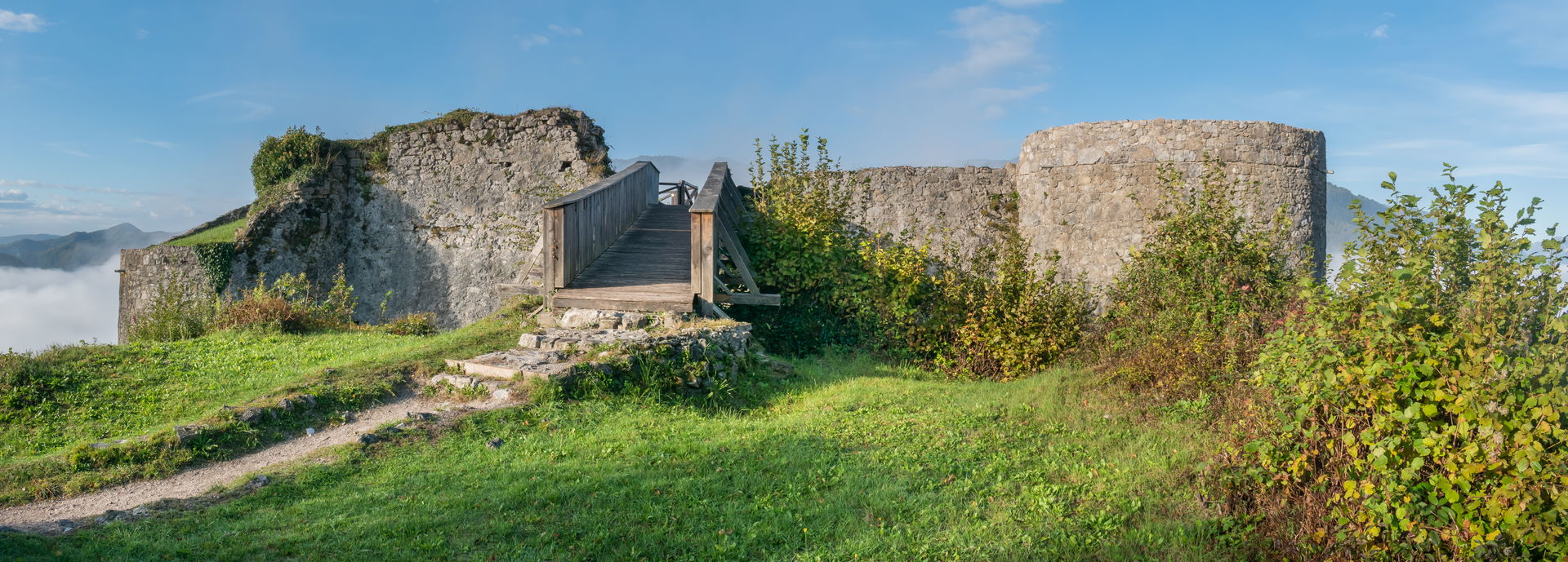 Kozlov Rob castle in Tolmin, Goriška, Slovenia
