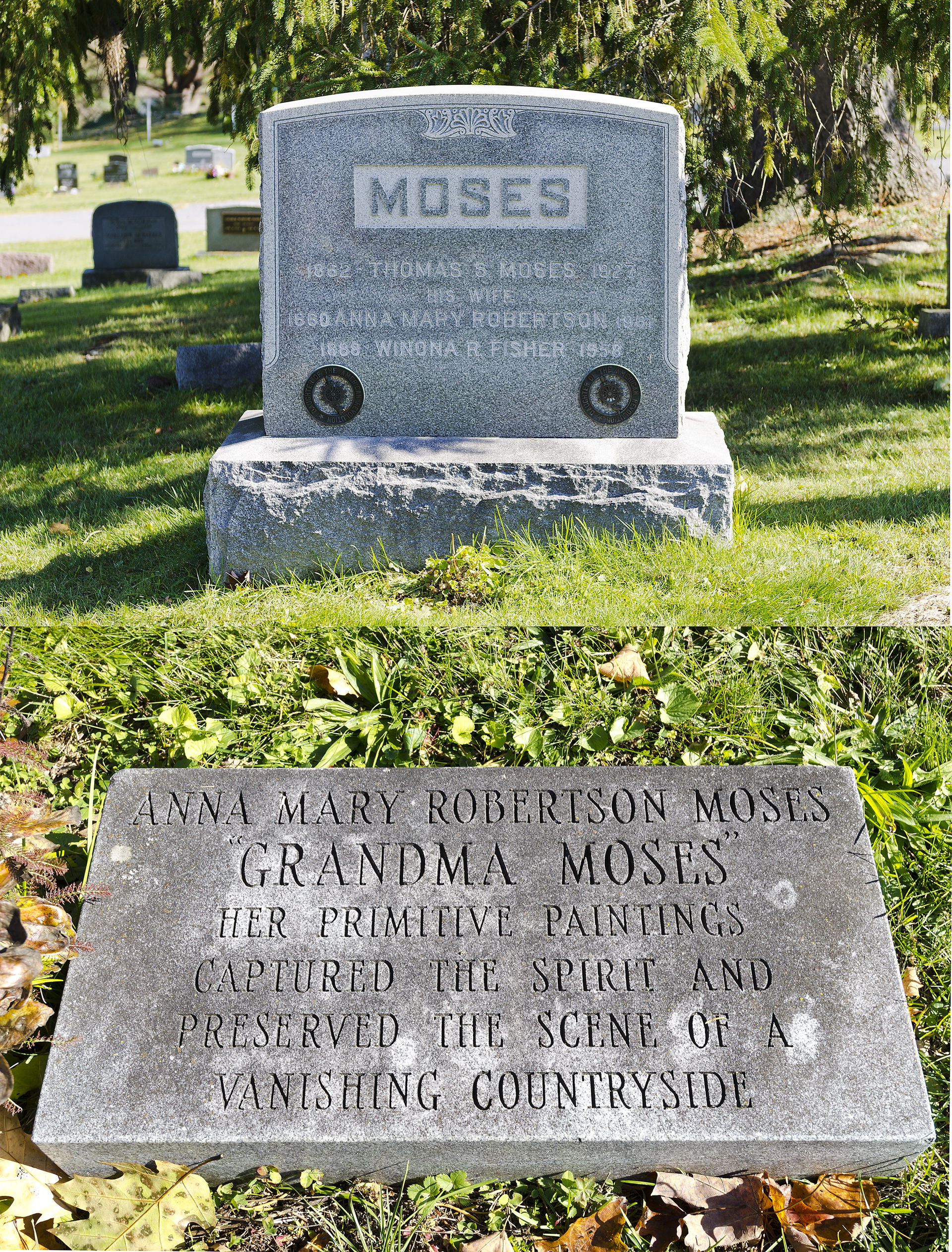 Gravesite/Burial Site:
The photo depicts the Grandma Moses grav…