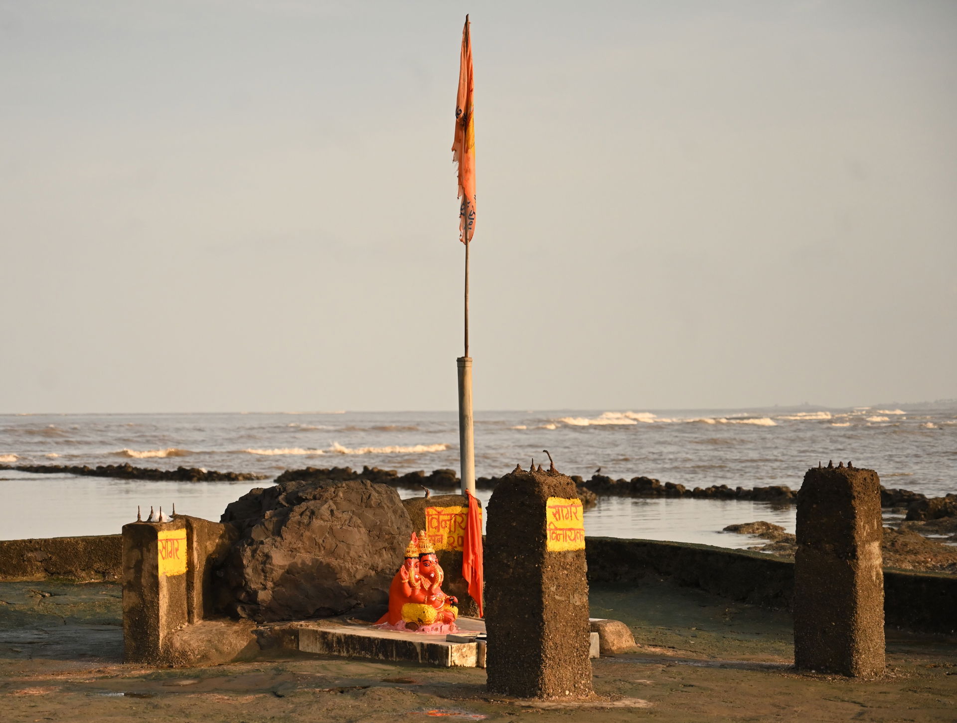 Ganesh shrine on Bandra coast, Carter road shore, Mumbai Bombay
