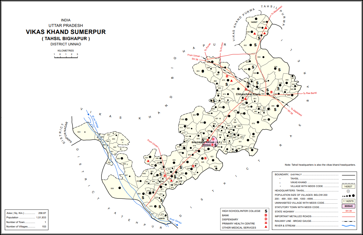 Map of Sumerpur block, originally from the 2011 Census district…