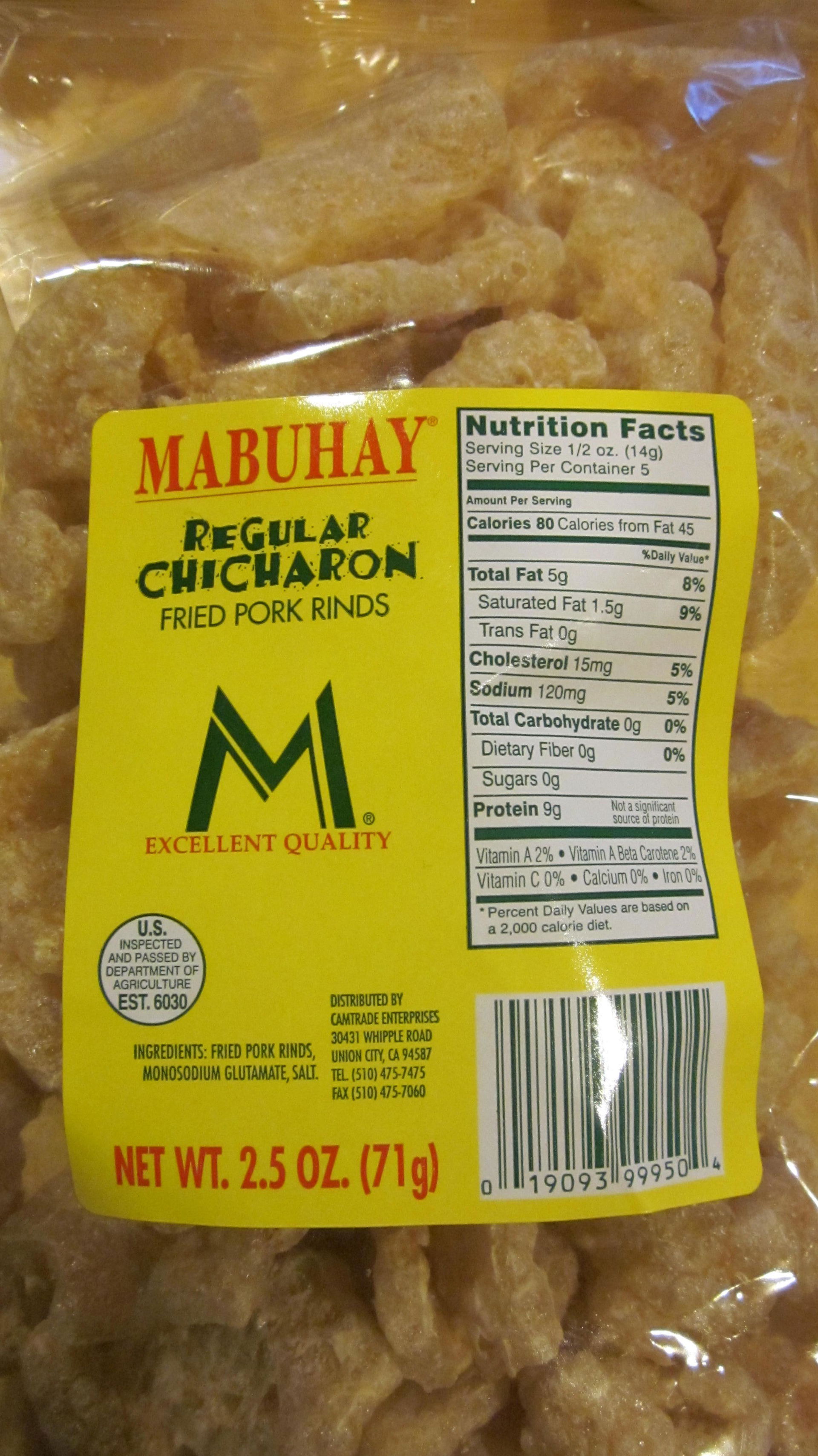 Mabuhay brand regular chicharon